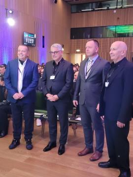 Joc Pečečnik, minister Matjaž Han, dr. Robert Šumi, Igor Akrapovič