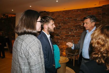 Mlada županja in župan Klara Jeretina in Aljaž Praznik, Borut Pahor, foto: Eva Žurbi/Občina Domžale
