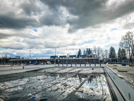 Gradnja novega Kopališča Domžale; foto Karin Božič Zupančič